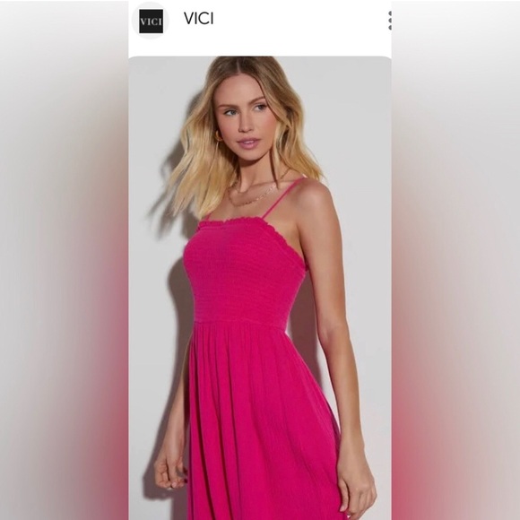 Vici limoncello spritz pink maxi dress NEW size medium Re $80+w/t - Picture 10 of 14